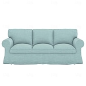 baratos Cobertura de Sofa-Capa de Sofá de 3 Lugares 20% Linho Cor Sólida Acolchoada em Algodão e Linho