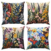 baratos estilo floral e plantas-1 pçs Veludo Cobertura de Almofada, Imprimir Simples Casual Quadrada Tradicional Clássico
