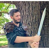 billiga Medeltida-Retro / vintage Medeltida kostymer Renässans Vapen och Rustning Linne Axelrustning Krigare Viking Valhall Herr Maskerad LARP Vuxna Axelrustning Alla årstider