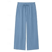 ieftine Clasic-Bărbați Pantaloni Pantaloni de vară Pantaloni largi Pantaloni de plajă Pantaloni casual Cordon Buzunar frontal Picior drept Simplu Confort Απαλό Lungime totală Yoga Concediu Plajă Modă Hawaiană Negru