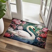 preiswerte Fußmatten-Schwanenblumen Fußmatte Küchenmatte Bodenmatte rutschfester Bereich Teppich Ölfester Teppich Indoor Outdoor Matte Schlafzimmer Dekor Badezimmermatte Eingangsbereich Teppich