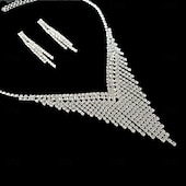 abordables Conjuntos de joyas-Los sistemas nupciales de la joyería 1 Legierung Pendientes Collare Mujer Elegante Bonito Geométrico Alegría Forma Geométrica Conjunto de joyas Para Fiesta