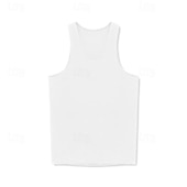 preiswerte Fitness Tank-Tops-Herren Tank Top Weste Unterhemd Ärmelloses Shirt Ärmellos Rundhalsausschnitt Frühling &amp; Sommer Einfach Mode Designer Basic Urlaub Straße Ausgehen Schwarz Weiß Wein Top T-Shirt für Herren