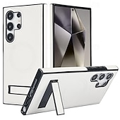 Недорогие Чехлы для Samsung-телефон Кейс для Назначение SSamsung Galaxy S24 S23 S22 Плюс Ультра S25 Ультра С Магсейф Магнитный Поддержка беспроводной зарядки Откидная подножка Ретро ТПУ Кожа PU