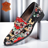 preiswerte Loafer aus hochwertigem Leder-Herren Loafer &amp; Slip On Formelle Schuhe Abendschuhe Leder Italienisches Vollnarbenleder Bequem Rutschfest Slipper Schwarz