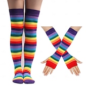levne Příslušenství-LGBT LGBTQ Duhová Rukavice Ponožky a punčochy Dospělé Dámské Gay lesbička Pride Parade Měsíc hrdosti Plesová maškaráda Jednoduchý karnevalový kostým