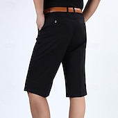 baratos shorts de trabalho-Homens Shorts sociais Shorts de trabalho Calças Capri Côr Sólida Resistente a rugas Comprimento da panturrilha Casual Final de semana Casual Preto Verde Tropa Cintura Alta Micro-Elástica