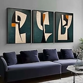 abordables Pinturas abstractas-Pintura de arte abstracto verde pintada a mano, galería de pintura de arte moderno, arte de pared, pinceladas, obra de arte minimalista verde, figura, pintura al óleo, decoración de pared, arte