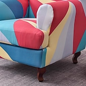 preiswerte Sesselabdeckung &amp; Armless Chair Cover-weicher, elastischer Tigerbankbezug, Freizeithockerbezug, karierter Rundum-Sofastuhlbezug