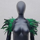cheap Accessories and More-Punk &amp; Gothic Masquerade Shawls Feather Cape Witch Feather Women&#039;s Fantasy Walpurgis Night Halloween Carnival Masquerade Performance Party / Evening Adults&#039; Shawl