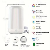 お買い得  スマートライト-1個LEDスマートRGBタッチベッドサイドテーブルランプ、ス sleekデザイン＆RGBモード、暖かい～涼しい白、調光可能＆RGB、マルチカラーのスマートナイトスタンドランプリビングルームホームオフィスギフト