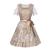 olcso Dirndl-Oktoberfest Dirndl Trachtenkleader Dirndl blúz Októberi fesztivál bajor Hagyományos stílus Hagyományos viselet ruha Meadows Női Hagyományos stílusú ruha Blúzok Ruha Kötény