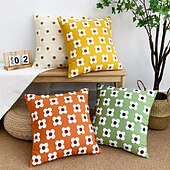abordables Coussins tendances-1 pcs Polyester Housse de coussin, Floral Rectangulaire Carré Traditionnel Classique