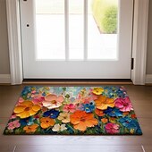 cheap Doormats-Wedding Oil Painting Flowers Doormat Non-Slip Oil Proof Rug Indoor Outdoor Mat Bedroom Decor Bathroom Mat Entrance Rug Door Mat