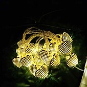 cheap USB String Lights-1PC String Light with Remote USB 3M 118in 20LED Golden Iron Art Love Light String LED Decorative Light Small Night Light Suitable for Room Decoration Remote Control Timed Dimming 8 Mode Flashing Outdoor Wedding