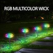 abordables Éclairages pour allées-Lampe enterrée solaire RVB aucun câblage requis éclairage automatique économie d&#039;énergie installation facile lumière LED solaire lampe de pelouse extérieure décoration d&#039;allée fournitures de jardin