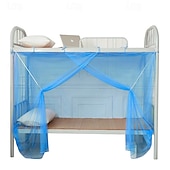 cheap Bed Canopies &amp; Drapes-Mosquito Net Density Strap Student Dorm Mosquito Net Solid Color White Courtyard Wedding Mosquito Netting Include Pair of Rope Mosquito Prevention Hooks Mosquito Netting