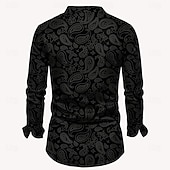abordables Camisa de Satén para Hombre-Hombre Camisa de raso Camisa para Vestido Abotonar la camisa Cachemir Vacaciones Diario Negro Amarillo Rojo Azul Piscina Manga Larga Cuello Vuelto Otoño Primavera verano Ropa Abotonar