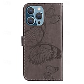 お買い得  iPhone用ケース-iPhone 16e用の電話ケース iPhone 16 iPhone 15 Pro Max iPhone 14 13 12 11 Pro Max Plus Mini SE 財布ケース 磁石フルボディ保護 ウォレットストラップ バタフライ TPU PUレザー