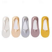 abordables calcetines caseros-5 unids/set calcetines náuticos de seda de hielo calcetines finos antideslizantes de primavera y verano para mujer calcetines inferiores de algodón tacones altos calcetines invisibles de boca poco