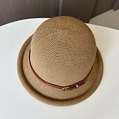 levne Party klobouky-Klobouky Doplňky do vlasů Sláma Kbelík Slamák Sluneční klobouk Ležérní Dovolená Elegantní retro S Čistá Barva Barevně dělené Přílba Pokrývky Hlavy