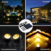 olcso Víz alatti lámpák-napelemes led tó spotlámpák merülő tó medence lámpák 3 lámpával 18 led táj reflektor víz alatti lámpák ip68 vízálló napelemes kerti lámpák tóhoz kerti szökőkút kültéri pázsit dekoráció