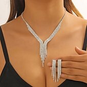 levne Sady šperků-Sady šperků 3ks Štras Slitina Náušnice Náhrdelníky Dámské Elegantní Vinobraní Módní Geometrické Geometrický Sada šperků Pro Svatební Párty Výročí