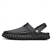 economico Sandali casual-sandali da uomo beige slip-on con tomaia in mesh, cinturino regolabile e suola comoda - ideali per abbigliamento casual, attività all&#039;aperto ed estive