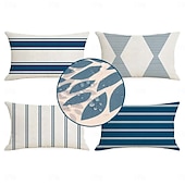 cheap Outdoor Pillow &amp; Covers-4pcs Set Outdoor Waterproof Pillow Covers Home Room Decoration for Patio Garden Livingroom Bedroom Geometric