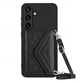 billiga Skal och fodral till Samsung-telefon fodral Till Samsung Galaxy S24 S23 S22 S21 Ultra Plus A55 A35 A25 A15 5G A54 A34 A14 A53 A33 A23 A13 S25 Ultra Skal med stativ med snodd Kortplats Kontor / företag TPU PU läder