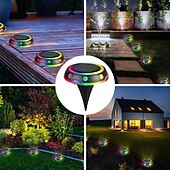 abordables Éclairages pour allées-Lampe enterrée solaire RVB aucun câblage requis éclairage automatique économie d&#039;énergie installation facile lumière LED solaire lampe de pelouse extérieure décoration d&#039;allée fournitures de jardin