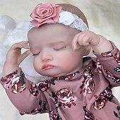 abordables Poupées-18 pouce Poupée Reborn Jouet pour Bébé &amp; Nourrisson Poupée Reborn Toddler Poupée Poupée bébé Reborn Bébé Nouveau née réaliste Cadeau Vinyle W-001 cadeaux noël enfant avec vêtements et accessoires