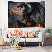 ieftine tapiserii animale-Dragon sălbatic agățat tapiserie artă de perete tapiserie mare decor mural fotografie fundal pătură perdea acasă dormitor living decor