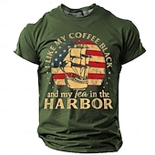 baratos Camisetas engraçadas para homens-Homens Gráfico Camiseta Manga Curta Camiseta Impressão 3D Gola Redonda Camisa Diário Designer Retro Vintage Esportes Feriado Para Noite Preto Azul Verde Primavera Verão Roupa S M L XL XXL XXXL