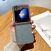 cheap Samsung Cases-Phone Case For Samsung Galaxy Z Flip 6 Z Flip 5 Back Cover Bling Glitter Shiny Shockproof PC