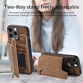 Χαμηλού Κόστους iPhone Θήκες-τηλέφωνο tok Για iPhone 16 15 14 Pro Max Plus iPhone 13 12 11 Pro Max Mini Πίσω Κάλυμμα με βάση στήριξης Υποδοχή κάρτας Ανθεκτική σε πτώσεις Ρετρό TPU PU δέρμα