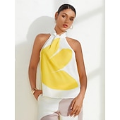 Χαμηλού Κόστους Γραφικό Τανκ-Γυναικεία Φλοράλ Διακοπές Καθημερινά Ρούχα Καθημερινά Αμάνικο Λευκό Άνθινο Στυλ Αμάνικο Λαιμός Καλοκαίρι