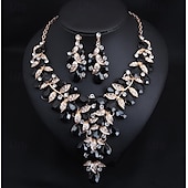 voordelige Sieradensets-Sieradenset 3 stuks Strass Legering Oorbellen Kettingen Dames Elegant Vintage Stijlvol meetkundig Geometrische vorm Sieraden set Voor Bruiloft Feest Bruiloft gast