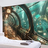  undervannsstige hengende billedvev veggkunst stor billedvev veggmaleri dekor fotografi bakteppe teppe gardin hjem soverom stue dekorasjon fisk landskap