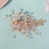 cheap Headpieces-Headdress Headpiece Hair Clip Imitation Pearl Rhinestone Wedding Cocktail Luxury Retro With Pearls Crystals Headpiece Headwear