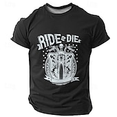 cheap Men&#039;s Funny T shirts-Men&#039;s Motorcycle Ride or Die T shirt Tee Top Short Sleeve T shirt Crew Neck Shirt Vacation Vintage Cool Street Holiday Black Navy Blue Army Green Summer Spring Clothing Apparel S M L XL XXL XXXL