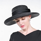 economico Cappelli per feste-berretto Fibra Cappello a bombetta / cloche Cappelli da pescatore Cappello di paglia Matrimonio Tè Elegante Matrimonio Con Fiocco Colore Puro Copricapo Copricapo
