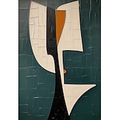 abordables Pinturas abstractas-Pintura de arte abstracto verde pintada a mano, galería de pintura de arte moderno, arte de pared, pinceladas, obra de arte minimalista verde, figura, pintura al óleo, decoración de pared, arte
