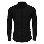 economico Casual da lavoro-Per uomo Camicia Camicia di lino Camicia casual Camicia di cotone Semplice Vacanza Camicia hawaiana Nero Bianco Rosa Blu Manica Lunga Collo ripiegato Primavera &amp; Autunno Abbigliamento Bottonato