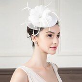 voordelige Fascinators-hoofdbanden fascinators hoeden sinamay bowler / cloche hoed schotelhoed pillendoosjepet bruiloft theekransje elegante bruiloft met veren bloemen hoofddeksel hoofddeksels