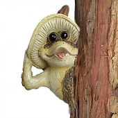 cheap Garden Sculptures&amp;Statues-Tree Sculpture Adorable Frog Tree peeker Yard Decoration Garden peeker Tree Hugger Outdoor Statues Sloth Hug Decorations Garden