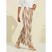 baratos calças femininas-calça comprida de cetim com bolso reto