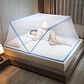 baratos Dossel e Cortinas de Cama-Dobrável portátil criptografado mosquiteiro adulto estudante dormitório mosquiteiro crianças único duplo portátil instalação-livre mosquiteiro capa