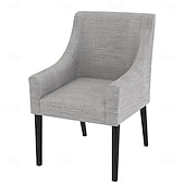 Linen Cotton Chair Cover with Armrests Solid Color Quilted Slipcovers SAKcover LITB PRIME cover 29