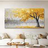 cheap Tree Oil Paintings-3D gold oil painting Hand Painted Canvas gold  Flower Art painting hand painted Abstract Landscape Texture gold tree Oil Painting Tree Planting wall Painting Bedside Painting Bedroom Art Spring decor